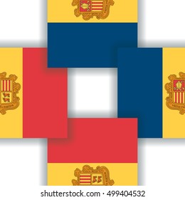 Andorra - Checkered seamless pattern of the flags with shadows. The qualitative study of the shadows. Vector illustration for a patriotic background.