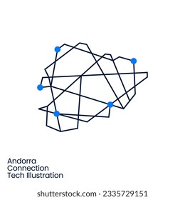 Tecnología tecnológica de conexión Andorra Ilustración del vector de logotipo poligonal geométrico