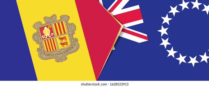Andorra and Cook Islands flags, two vector flags symbol of relationship or confrontation.
