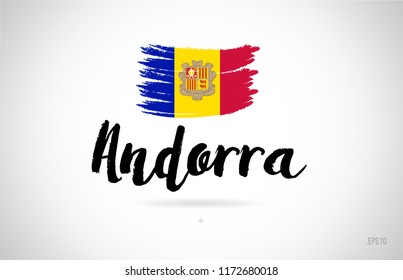 andorra country flag concept with grunge design suitable for a logo icon design