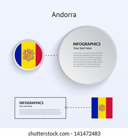 Andorra Country Set of Banners on gray background for Infographic and Presentation. Vector illustration.