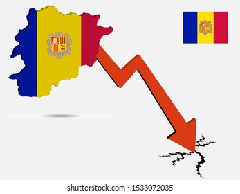 Andorra economic crisis concept Vector illustration