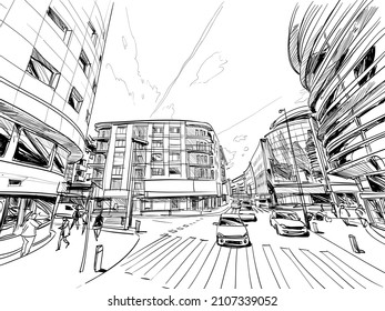 Andorra. Europe. Hand drawn sketch. Vector illustration.