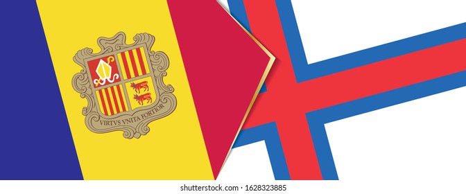 Andorra and Faroe Islands flags, two vector flags symbol of relationship or confrontation.