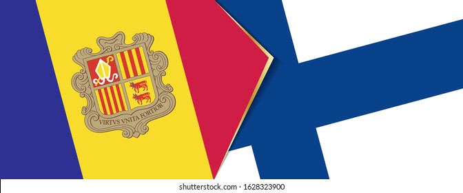 Andorra and Finland flags, two vector flags symbol of relationship or confrontation.
