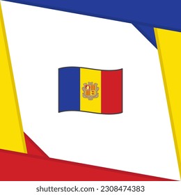 Andorra Flag Abstract Background Design Template. Andorra Independence Day Banner Social Media Post. Andorra Independence Day
