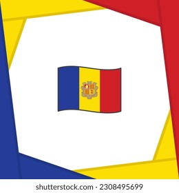 Plantilla de diseño de fondo de resumen de la bandera de Andorra. Cartel del Día de la Independencia de Andorra en las redes sociales. Banner de Andorra