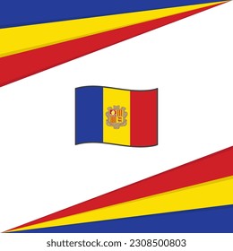 Andorra Flag Abstract Background Design Template. Andorra Independence Day Banner Social Media Post. Andorra Design
