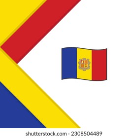 Andorra Flag Abstract Background Design Template. Andorra Independence Day Banner Social Media Post. Andorra Illustration