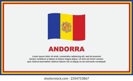 Andorra Flag Abstract Background Design Template. Andorra Independence Day Banner Social Media Vector Illustration. Andorra Banner