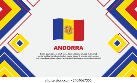 Andorra Flag Abstract Background Design Template. Andorra Independence Day Banner Wallpaper Vector Illustration. Andorra Background
