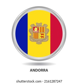 Andorra  flag badge, icon, button, vector series
