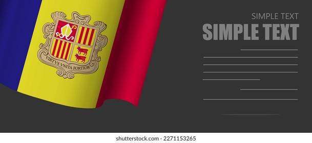 andorra flag banner rectangle background,andorra dark mode black tone wallpaper,website banner andorra black and white tone with grey text.