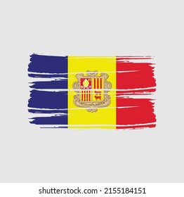 Andorra Flag Brush. National Flag