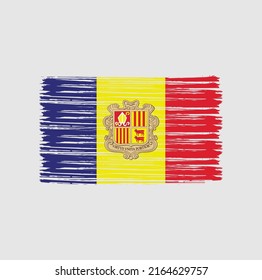 Andorra Flag Brush. National Flag