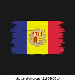 Andorra Flag Brush. National Flag