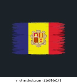 Andorra Flag Brush Strokes. National Flag