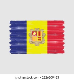 Andorra Flag Brush Vector Illustration