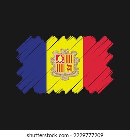 Ilustración del vector de pincel de bandera de Andorra