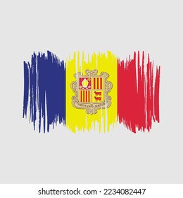 Andorra Flag Pinselstrich-Vektorgrafik