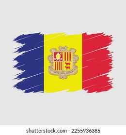 Andorra Flag Brush Vector Illustration
