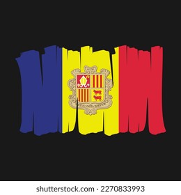 Andorra Flag Brush Vector Illustration