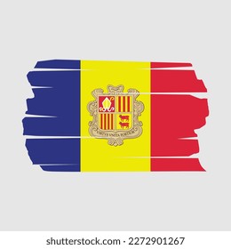 Ilustración del vector de pincel de bandera de Andorra