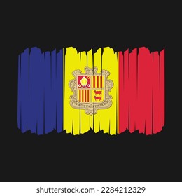 Ilustración del vector de pincel de bandera de Andorra