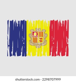 Andorra Flag Brush Vector Illustration