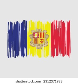 Andorra Flag Brush Vector Illustration