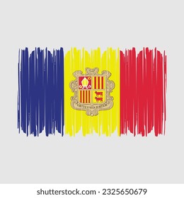 Ilustración del vector de pincel de bandera de Andorra