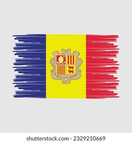 Andorra Flag Brush Vector Illustration