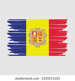 Andorra Flag Brush Vector Illustration