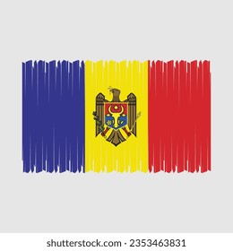 Ilustración del vector de pincel de bandera de Andorra