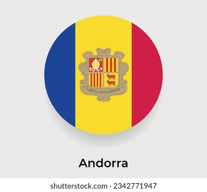 Andorra flag bubble circle round shape icon vector illustration