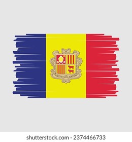 Ilustración del vector de diseño de la bandera de Andorra