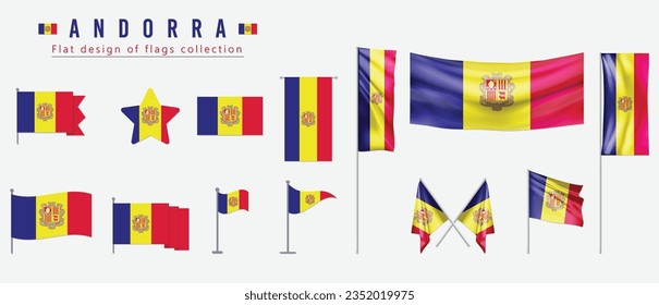 Andorra flag, flat design of flags collection