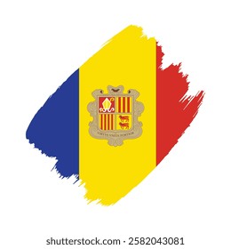 Andorra flag in a flat grunge vector design background