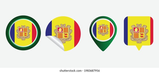 Bandera de Andorra. ilustración vectorial de símbolo de icono plano
