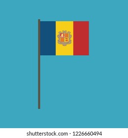 Andorra flag icon in flat design. Independence day or National day holiday concept.