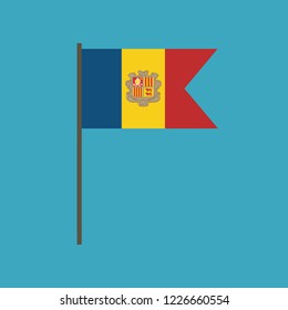 Andorra flag icon in flat design. Independence day or National day holiday concept.