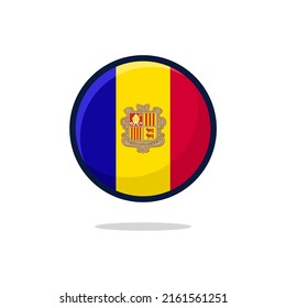 Andorra Flag Icon. Andorra Flag flat style isolated on a white background - stock vector.