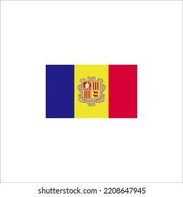 Andorra flag icon flat style design. Andorra flag vector illustration. isolated on white background.