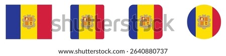 Andorra flag icon set. Andorra country flags.