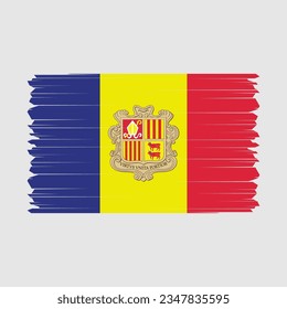 Icono de bandera de Andorra, ilustración de vector