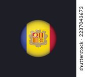 Andorra flag icon,Round Andorra flag icon vector isolated, Andorra flag button.