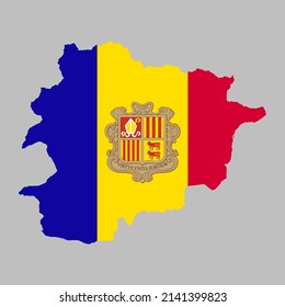 Andorra flag inside the Andorran map borders vector illustration 