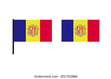 Andorra Flag isolated on white background