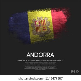 Andorra Flag Made of Glitter Sparkle Brush Paint Vector
