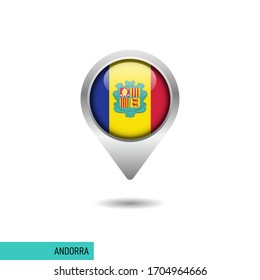 Andorra flag map pin vector design template